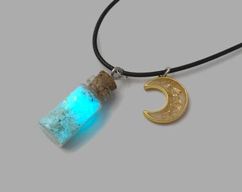 Glow in the Dark Bottle Necklace "Moonbeam"