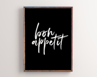 Bon Appetit Print Bon Appetit Sign Paris French Quote Print - Etsy