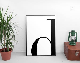 Letter d, d Print, d Poster, Letters Art, Letters Typography, Letter Wall Art, Scandinavian Letter, Affiche Scandinave, Black Letter d