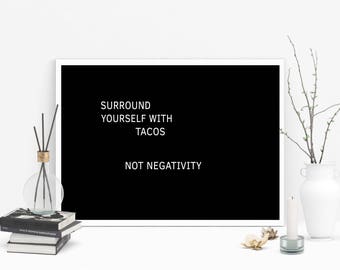 Surround Your Self With Inspiring Beings Printable Wall Art, Instant Download Poster, Surround Wall Decor, Typography Poster