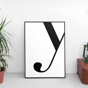Carta y, y Impresión, y Cartel, Letras Arte, Letras Tipografía, Carta Arte de la Pared, Carta Escandinava, Affiche Scandinave, Carta Negra y