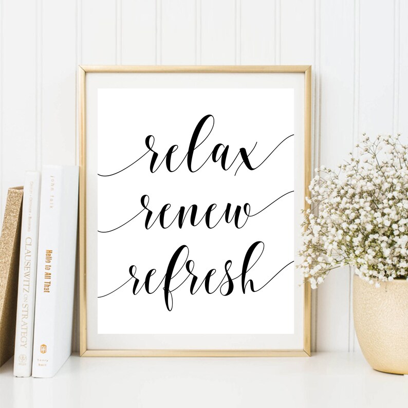 Picture Frames Baby Framed Bathroom Decor Relax Renew Refresh Bathroom Quote Bathroom Wall Art Bathroom Sign Relax Sign Black White Cleaning Art Laundry Print Framed Wall Art