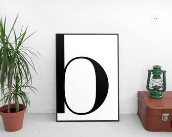 Letter b, b Print, b Poster, Letters Art, Letters Typography, Letter Wall Art, Scandinavian Letter, Affiche Scandinave, Black Letter b