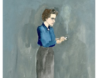 Hannah Arendt Print, Feminist Wall Art, Women in History (9x12)