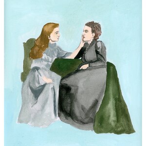 Helen Keller and Anne Sullivan Print from Womxn Series 9 x 12 Women Feminist Wall Art Poster