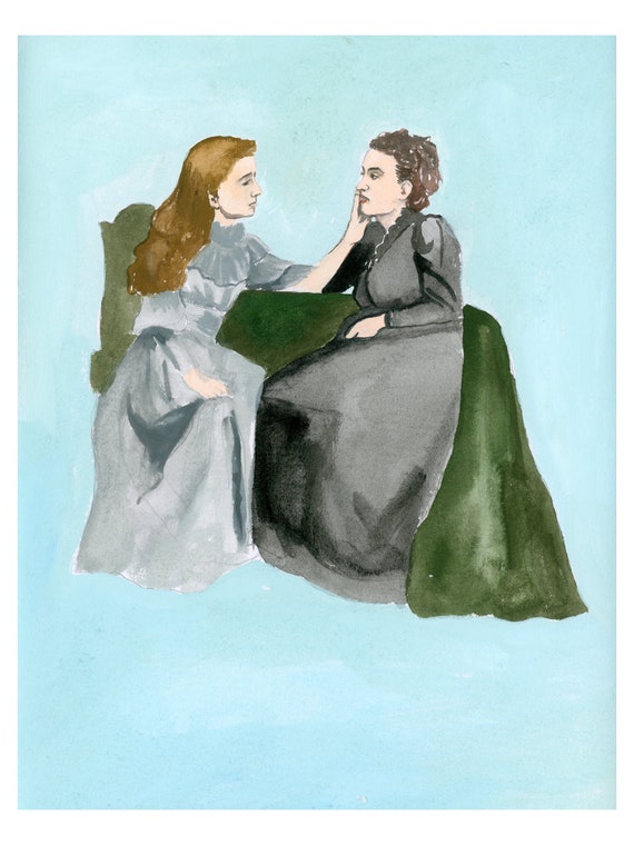 Helen Keller And Anne Sullivan Print From Womxn Series 9 X 12 Etsy