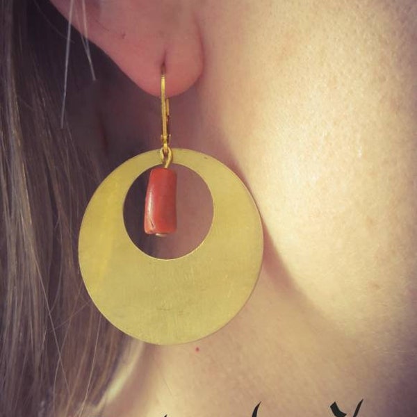 Boucles d'oreilles corail