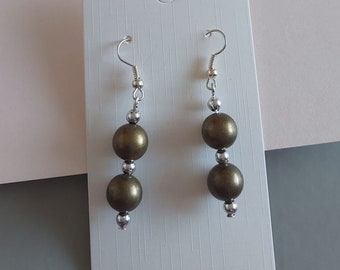 Bronze Beaded Earrings