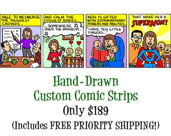 CUSTOM Color Mother's Day Comic Strip Made To Order