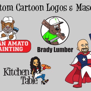 Custom Small Business Cartoon Logos and Mascots. Quality Cartoon Character Design For Your Startup.