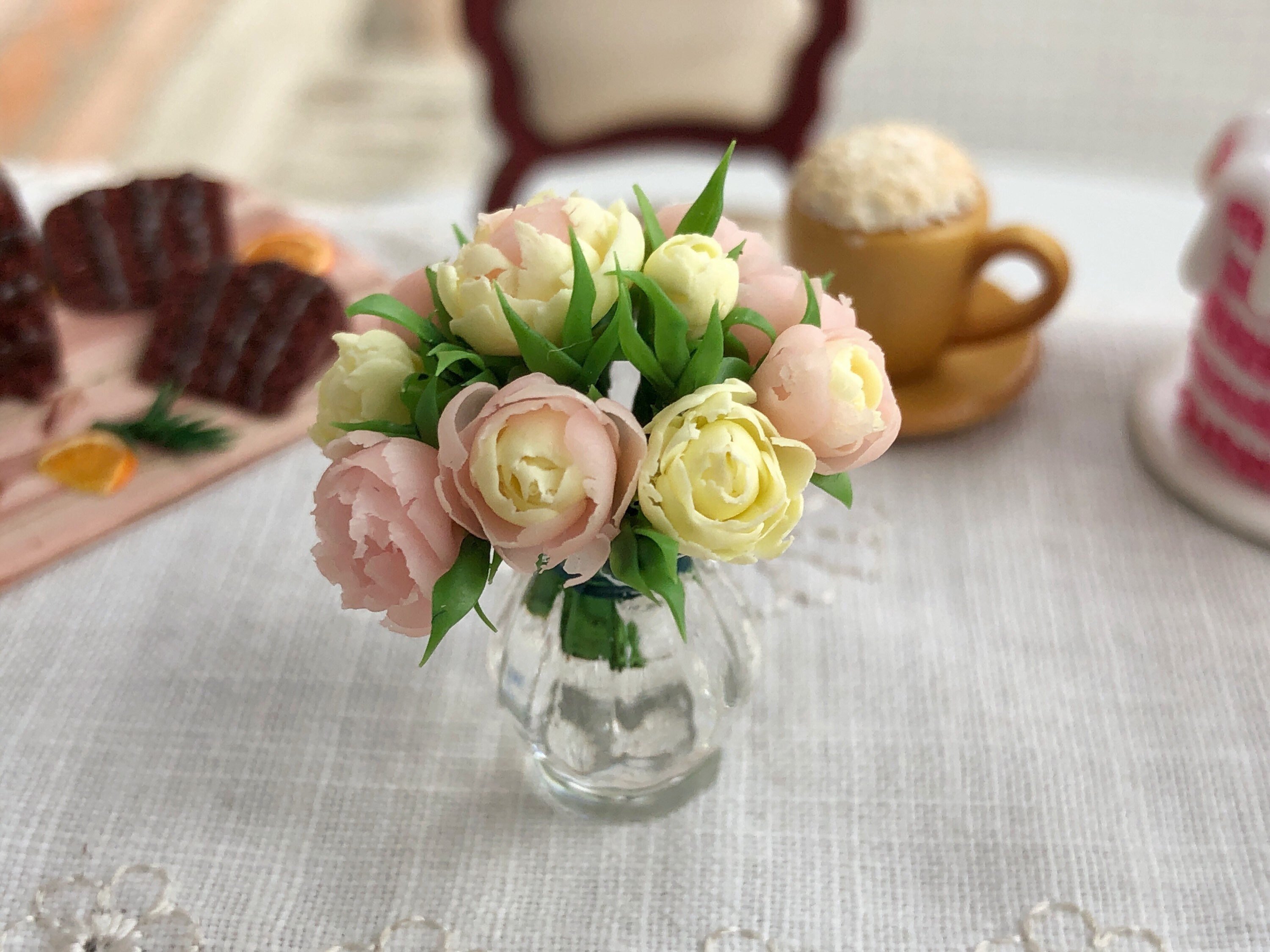 Dollhouse miniature flowers for dolls / Dollhouse decoration / Etsy