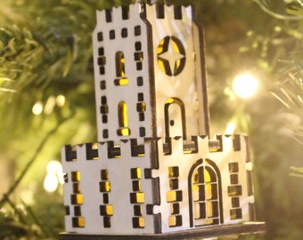 Laser Cut Castle with Battery Powered Tea Light