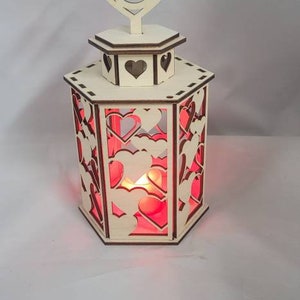 Valentines Day Lantern with LED Tealight