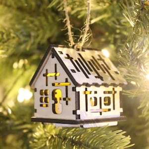 Laser Cut Christmas House with Battery Powered Tea Light