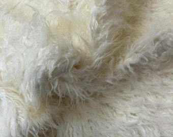 Piel sintética fell imitacion tigre de peluche blando beige crema marrón 1,5m ancho