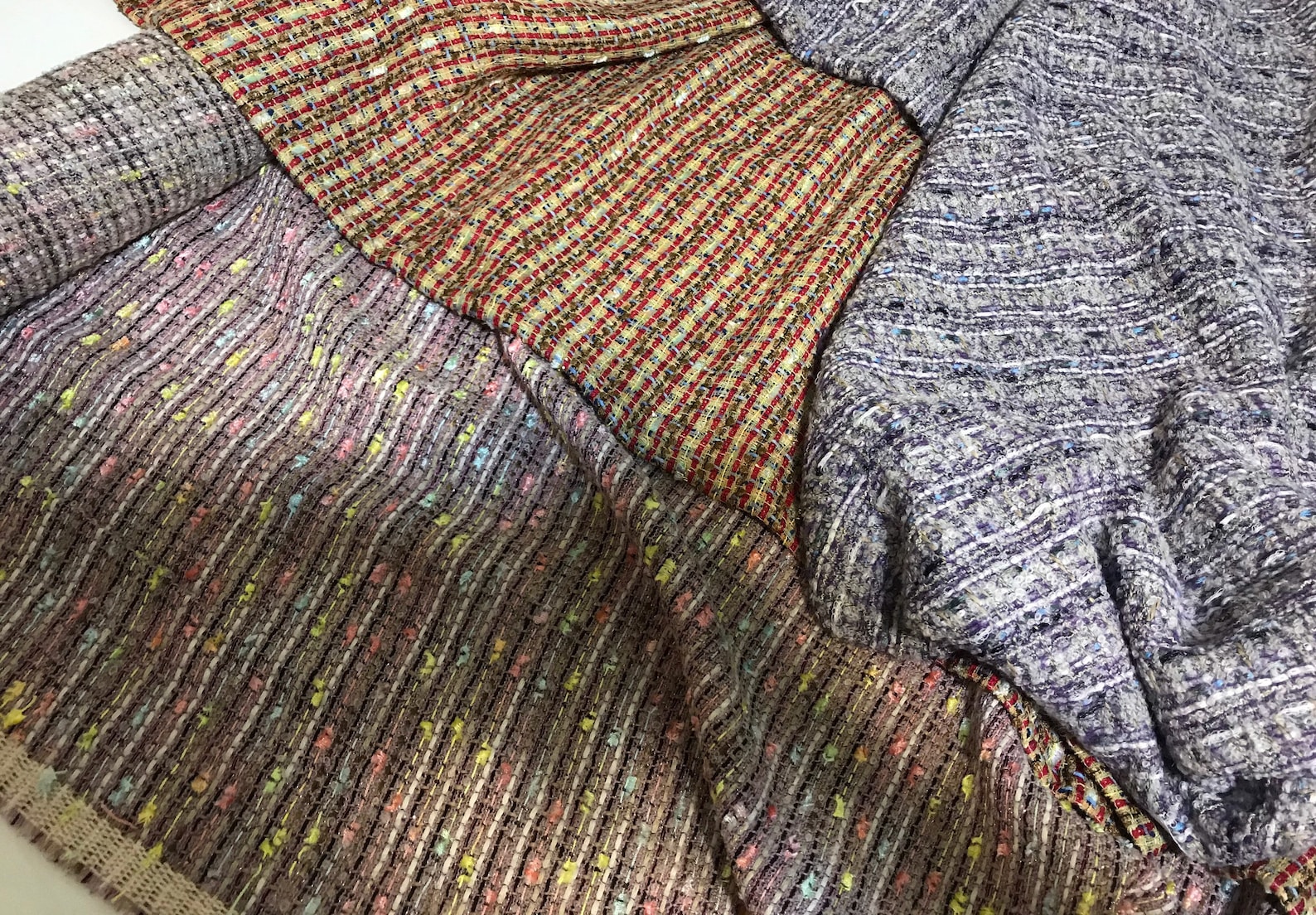 High quality knit tweed fabric/ tweed fabric/ boucle fabric/ Etsy