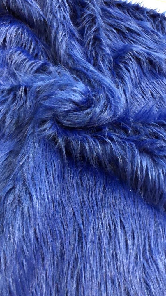Blue fur fabric/ faux fur fabric. Fluffy fur fabric. Faux fur Etsy
