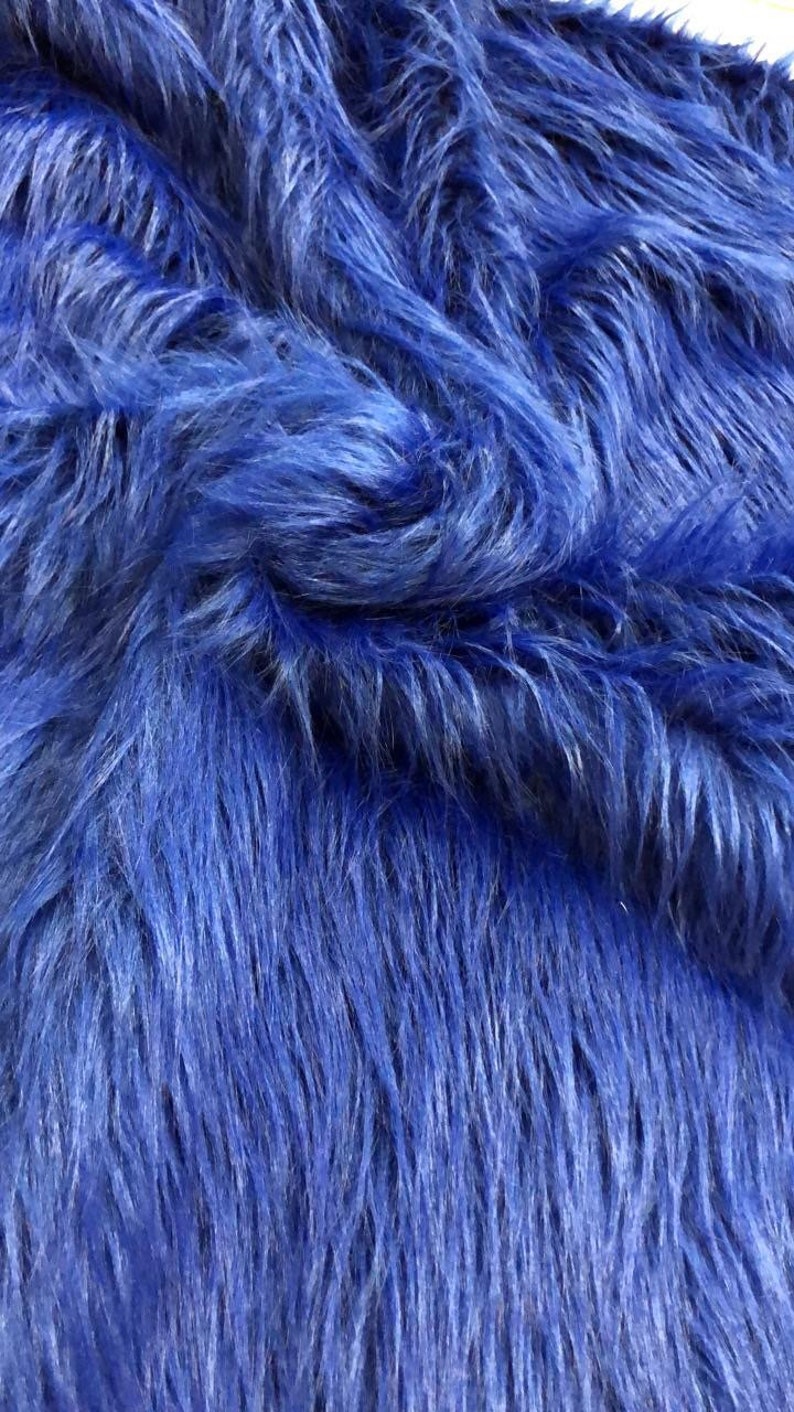 Blue Fur Fabric/ Faux Fur Fabric. Fluffy Fur Fabric. Faux Fur Etsy