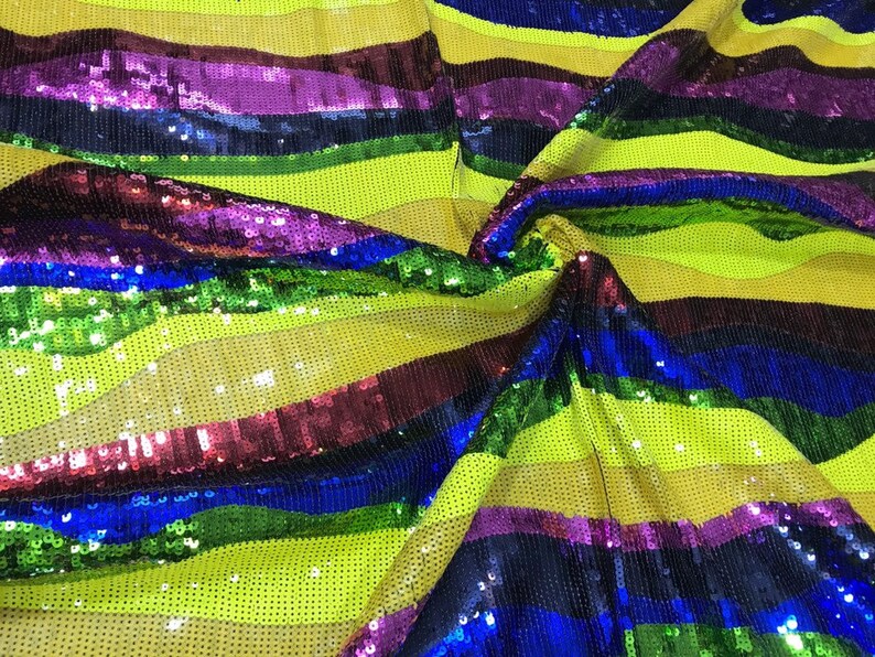 Sequin fabric rainbow/multicolor sequins fabric/sequins fabric Etsy