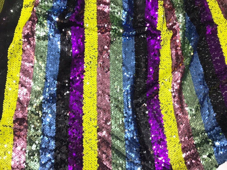 Sequins fabric rainbow/multicolor sequins fabric/sequins Etsy