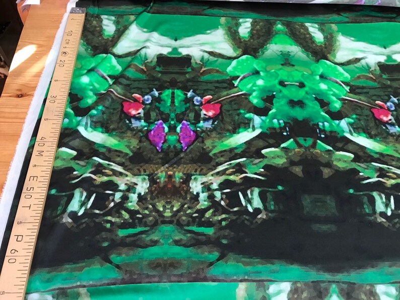 Pattern length 0.6 m Silk satin fabric.Original fabric Stretch silk fabric Designer fabric