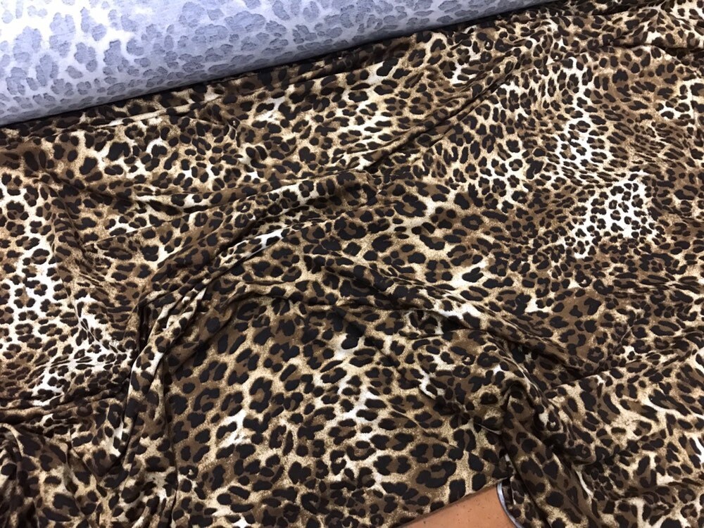 Cheetah Fabric Jersey. Stretch Jersey Fabric. Brown Cheetah | Etsy