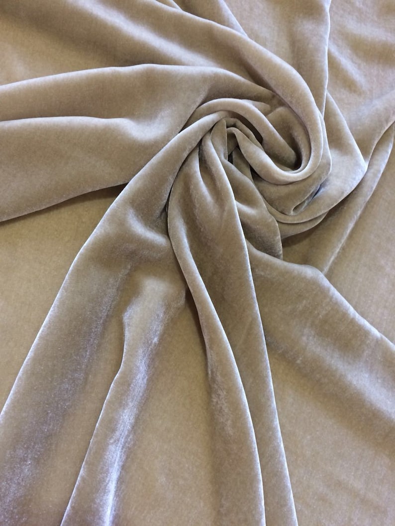 Beige Velvet Fabric/silk Velour Fabric/natural Silk Fabric Etsy