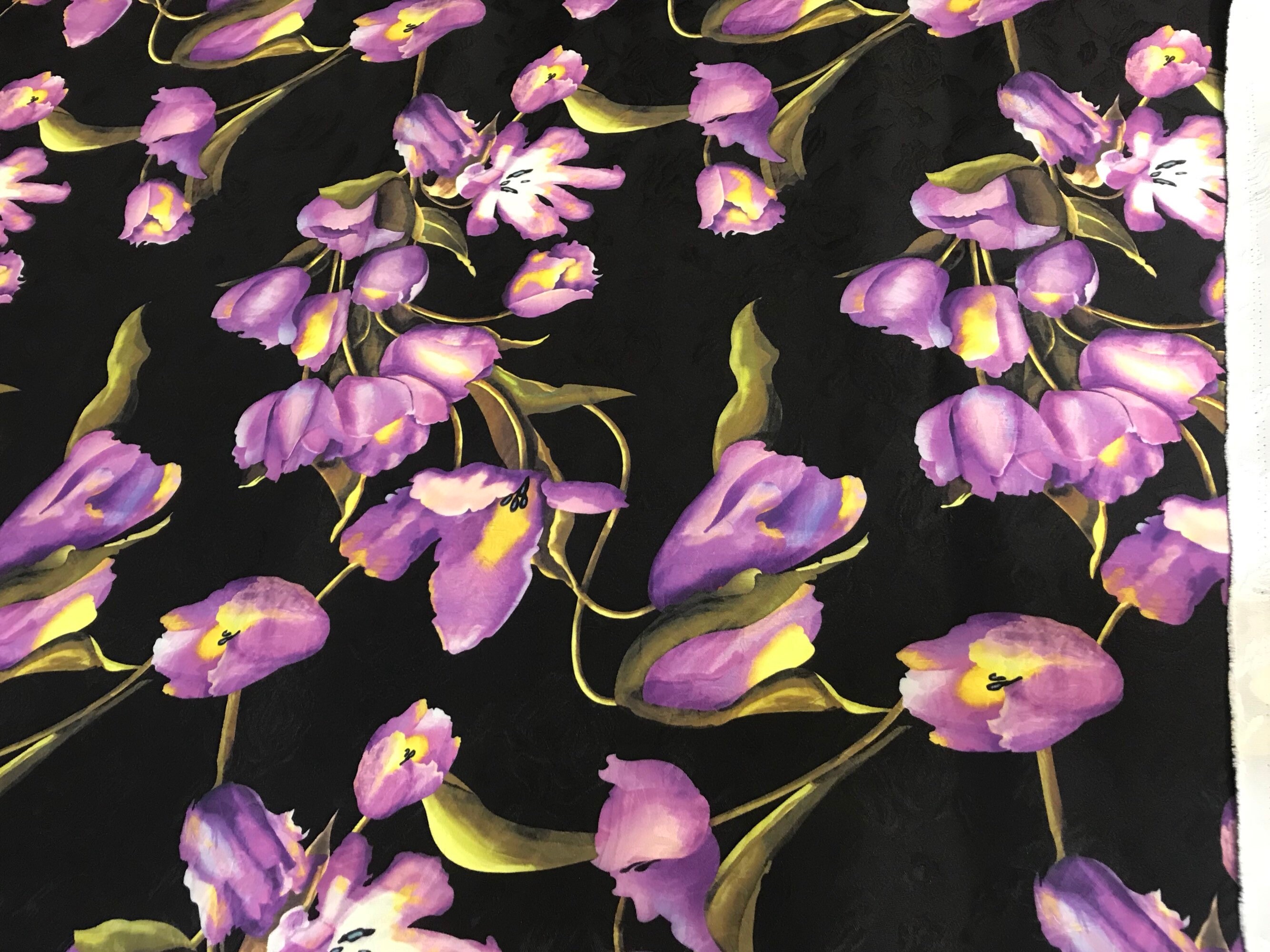 Tulip Jacquard Fabric/purple Tulip Fabric/authentic Designer Etsy