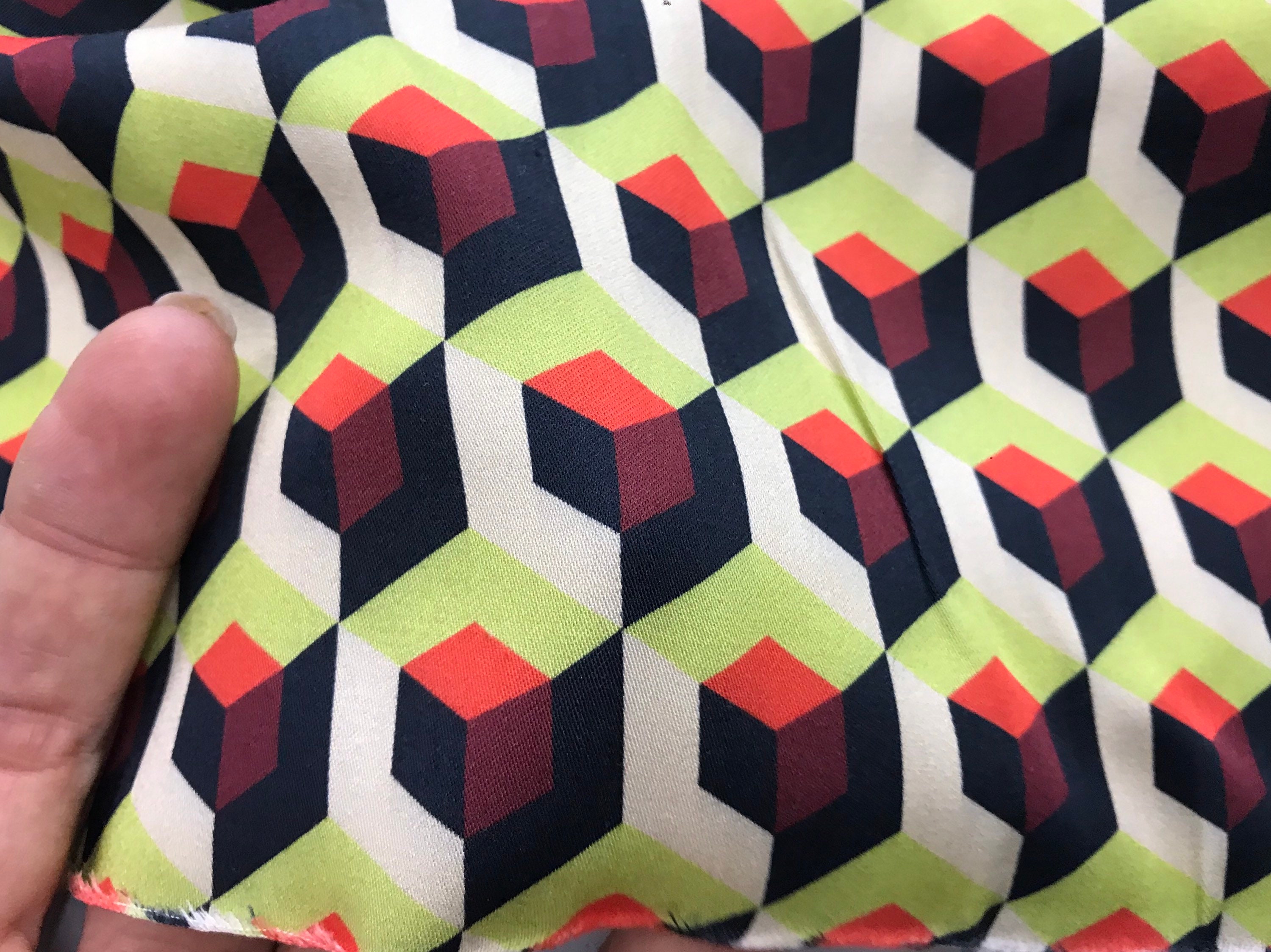 Squares Cotton Fabric. Abstract Cotton Fabric/geometric Cotton Etsy