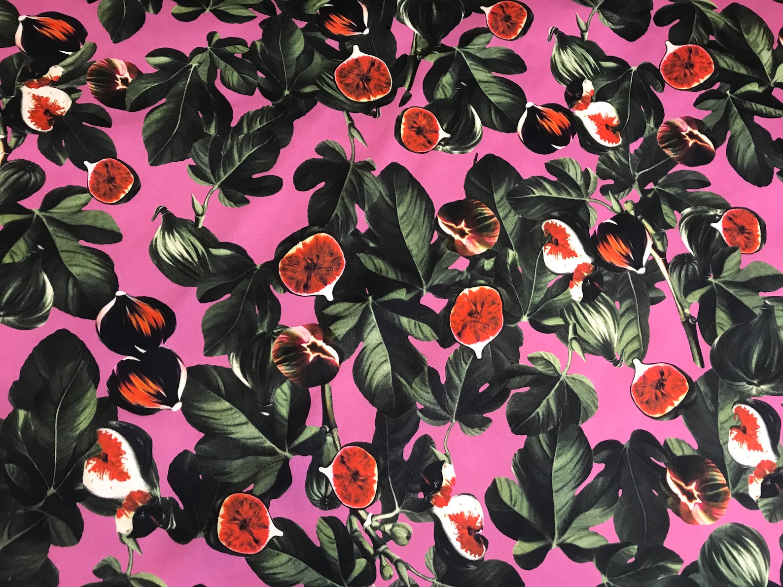 Natural cotton floral print/cotton fabric with red fig /fruit Etsy