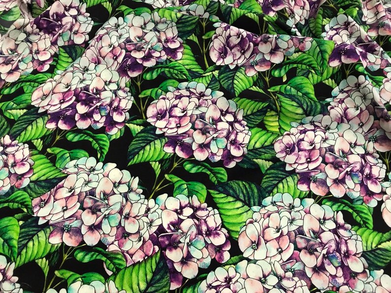 Wisteria Fabric. Hydrangea Silk Fabric. Floral Silk Fabric. Etsy