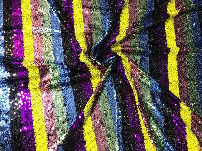 Sequins fabric rainbow/multicolor sequins fabric/sequins Etsy