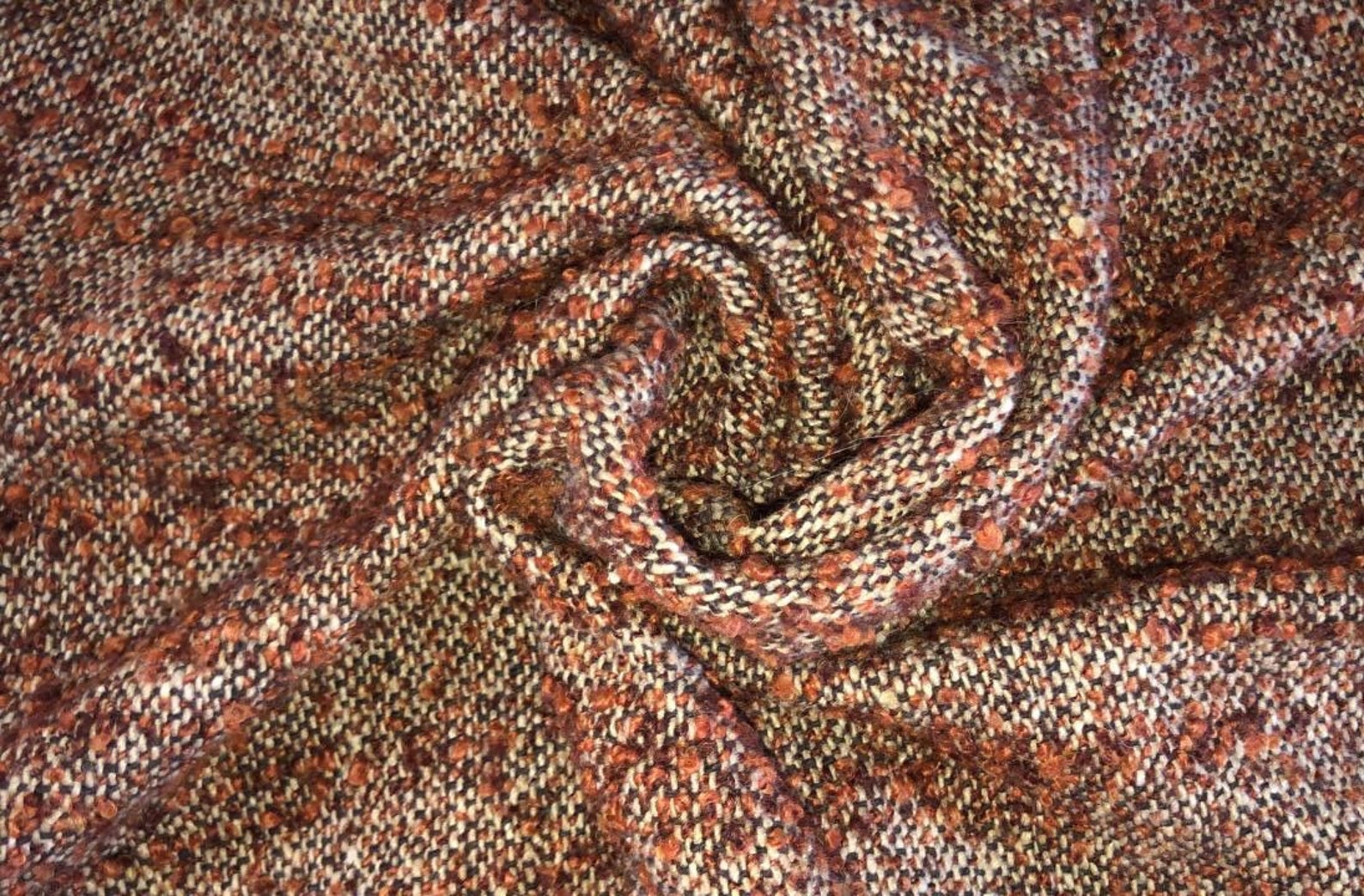 Wool boucle fabric.Natural wool fabric. Tweed fabric by the Etsy