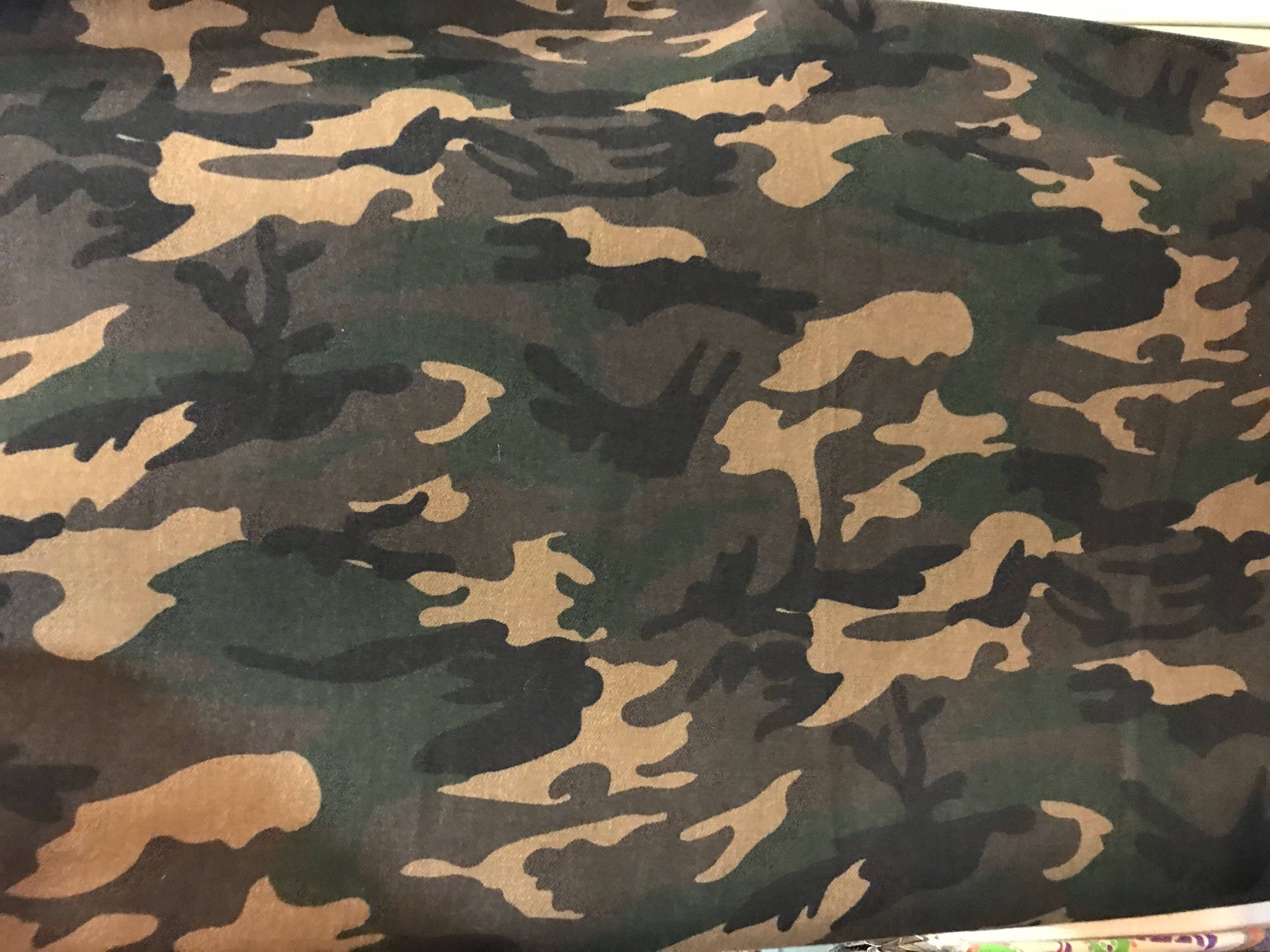 Camo fabric. Cotton camouflage print. Camo jeans fabric. Denim Etsy