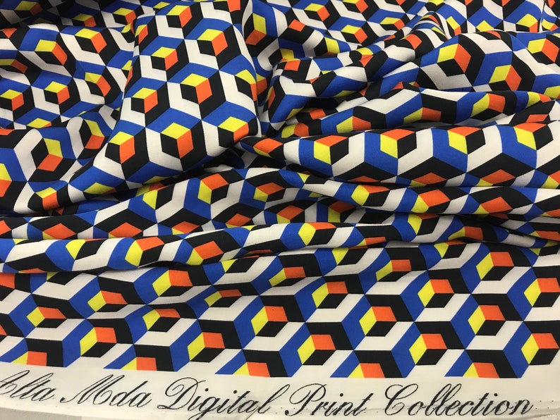 Squares Cotton Fabric. Abstract Cotton Fabric/geometric Cotton Etsy