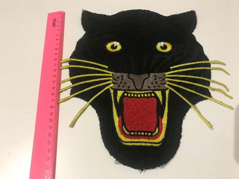 Ricamate Gatto Nero Nero Rosso Patch Cucito