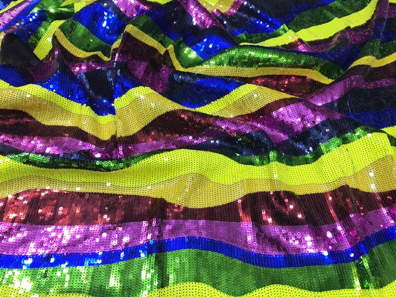 Sequin fabric rainbow/multicolor sequins fabric/sequins fabric Etsy