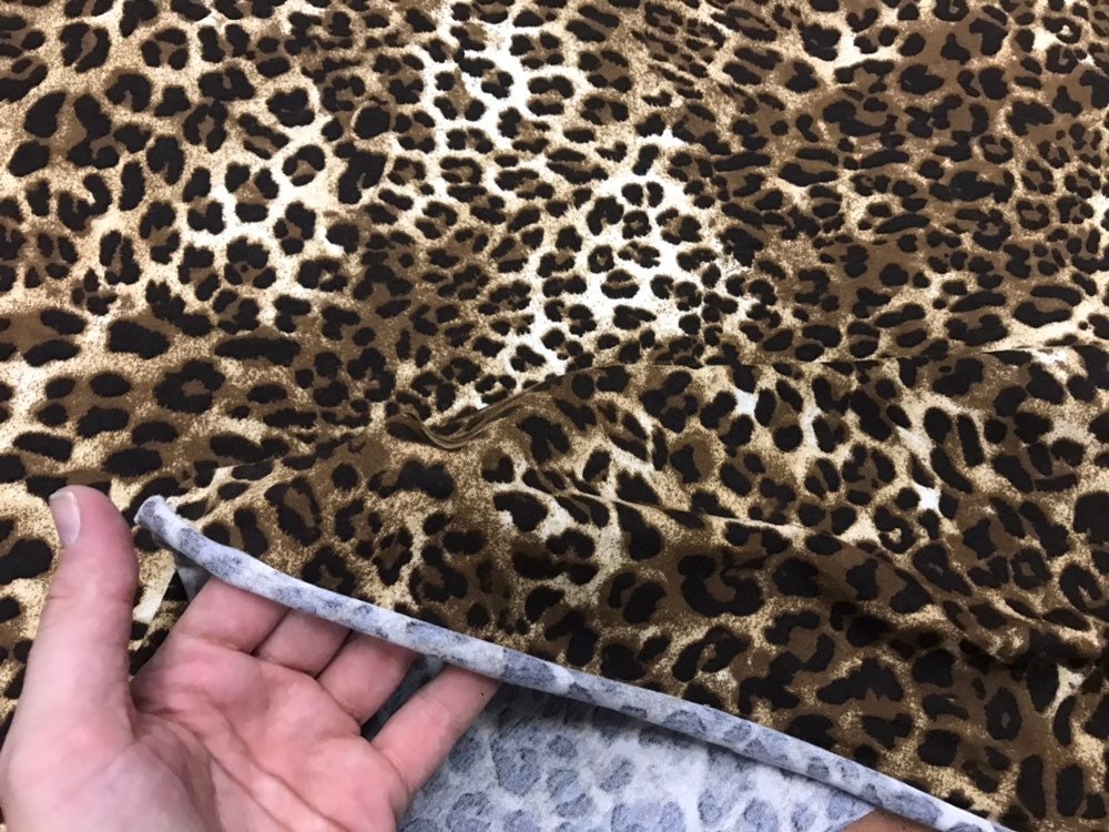 Cheetah Fabric Jersey. Stretch Jersey Fabric. Brown Cheetah | Etsy