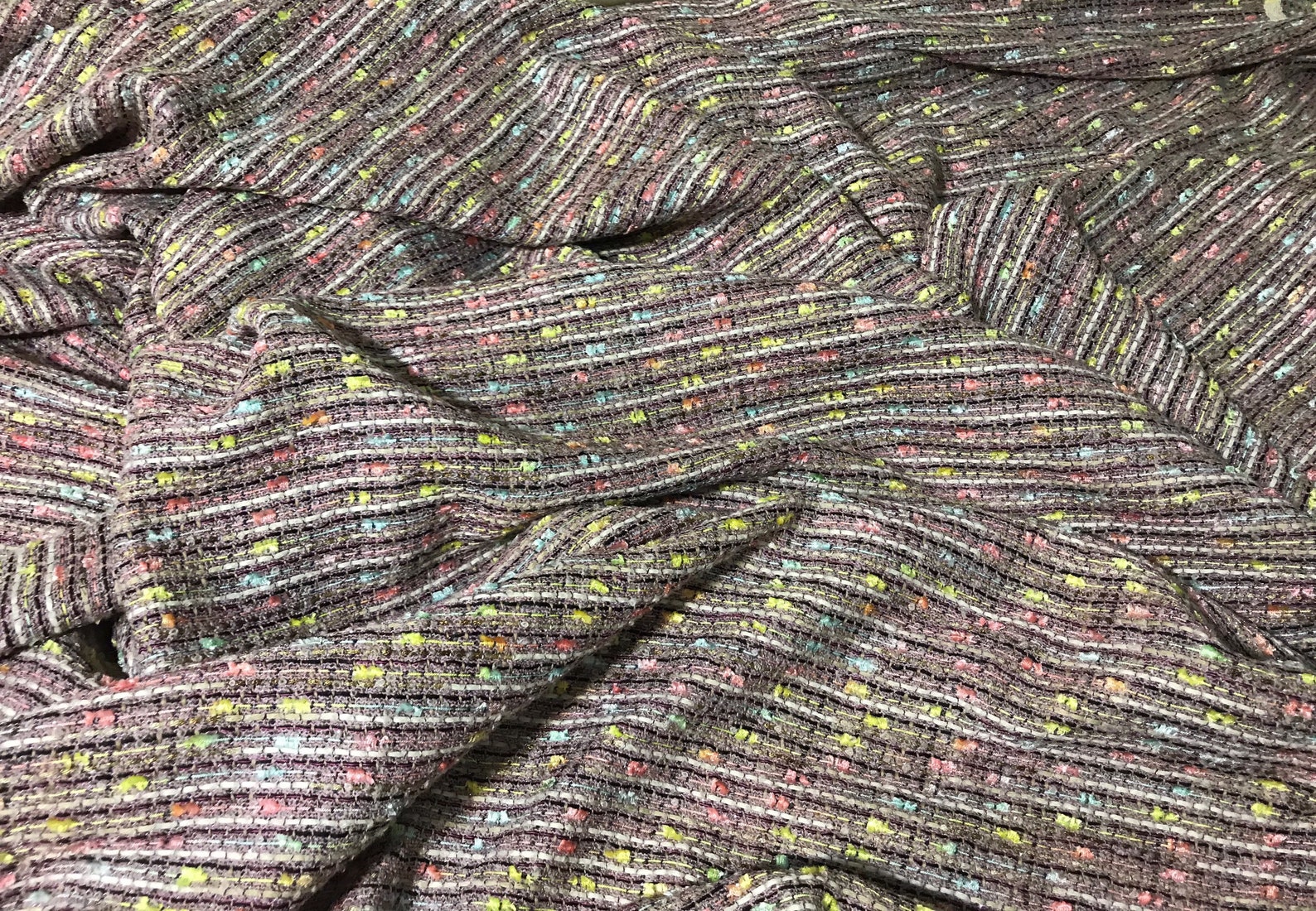 High quality knit tweed fabric/ tweed fabric/ boucle fabric/ Etsy