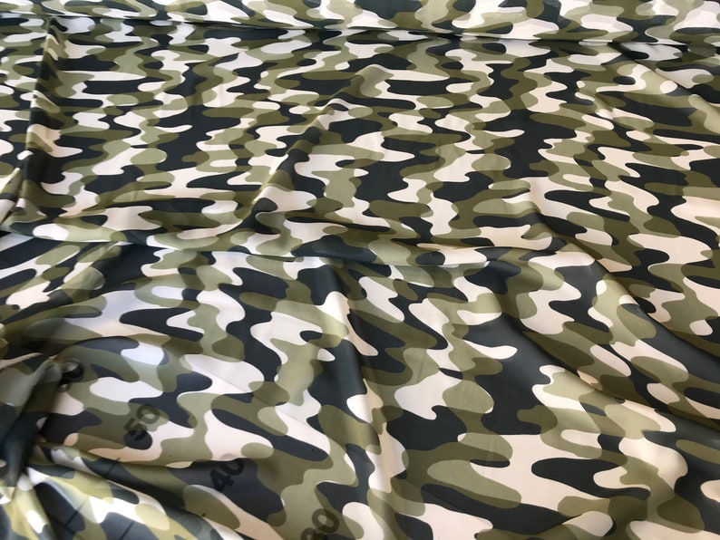 Camo fabric. Chiffon camouflage print. Camo silk fabric. | Etsy