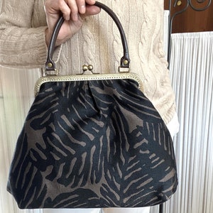 Patterned wool bag, click clack closures, bags and purses, handcrafted bag, ooak bag, women&#39;s accessories, tailored bag, handbags