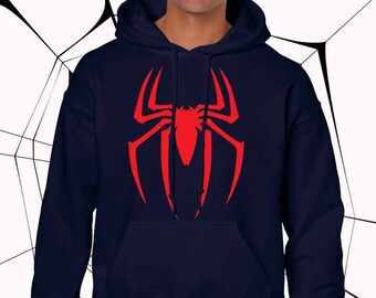 spider man with blue hoodie