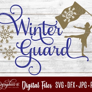 Guardia de invierno SVG / Guardia de color SVG / copos de nieve / bandera twirler / Jpg Dxf Png / Archivos digitales / Archivos de silueta / Archivos Cricut