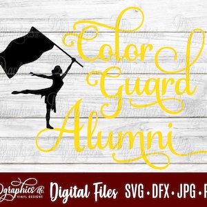 Color Guard Alumni SVG/ Color Guard SVG / Flag twirler / Marching Band / Jpg Dxf Png/ Digital Files / Silhouette Files/ Cricut Files