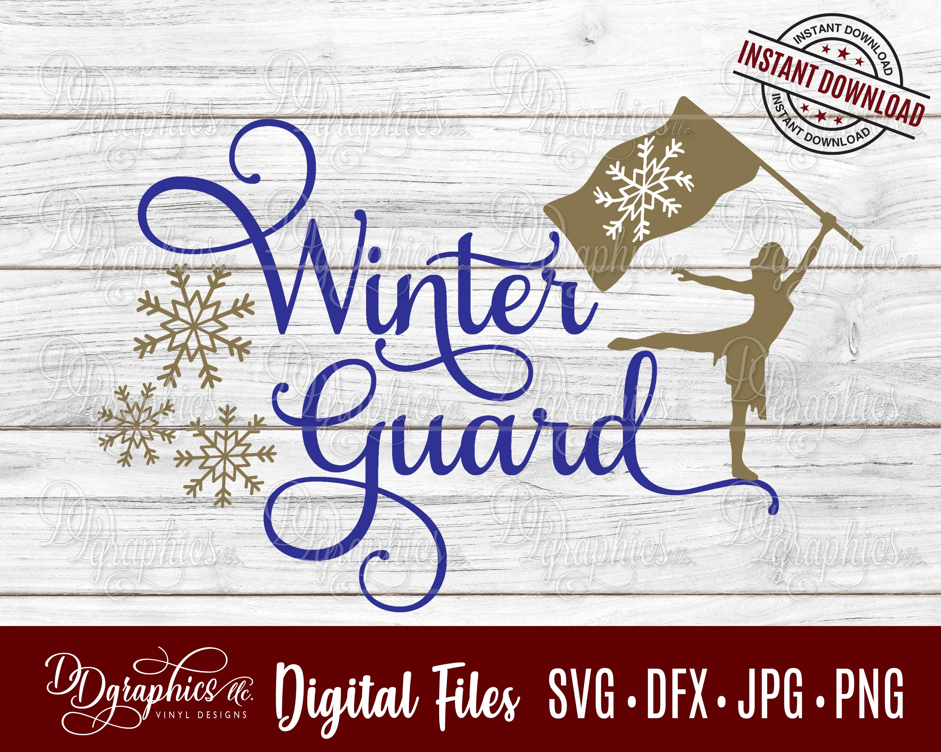 Winter Guard Sticker Winter Guard SVG, Color Guard SVG, Snowflakes, Flag Twirler, Jpg Dxf ...