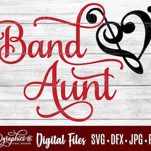 Band Tante SVG, Band SVG, Blaskapelle, Musik, Violinschlüssel Herz, SVG-Datei, Jpg Dxf Png, digitale Dateien, Silhouette Dateien, Cricut Dateien