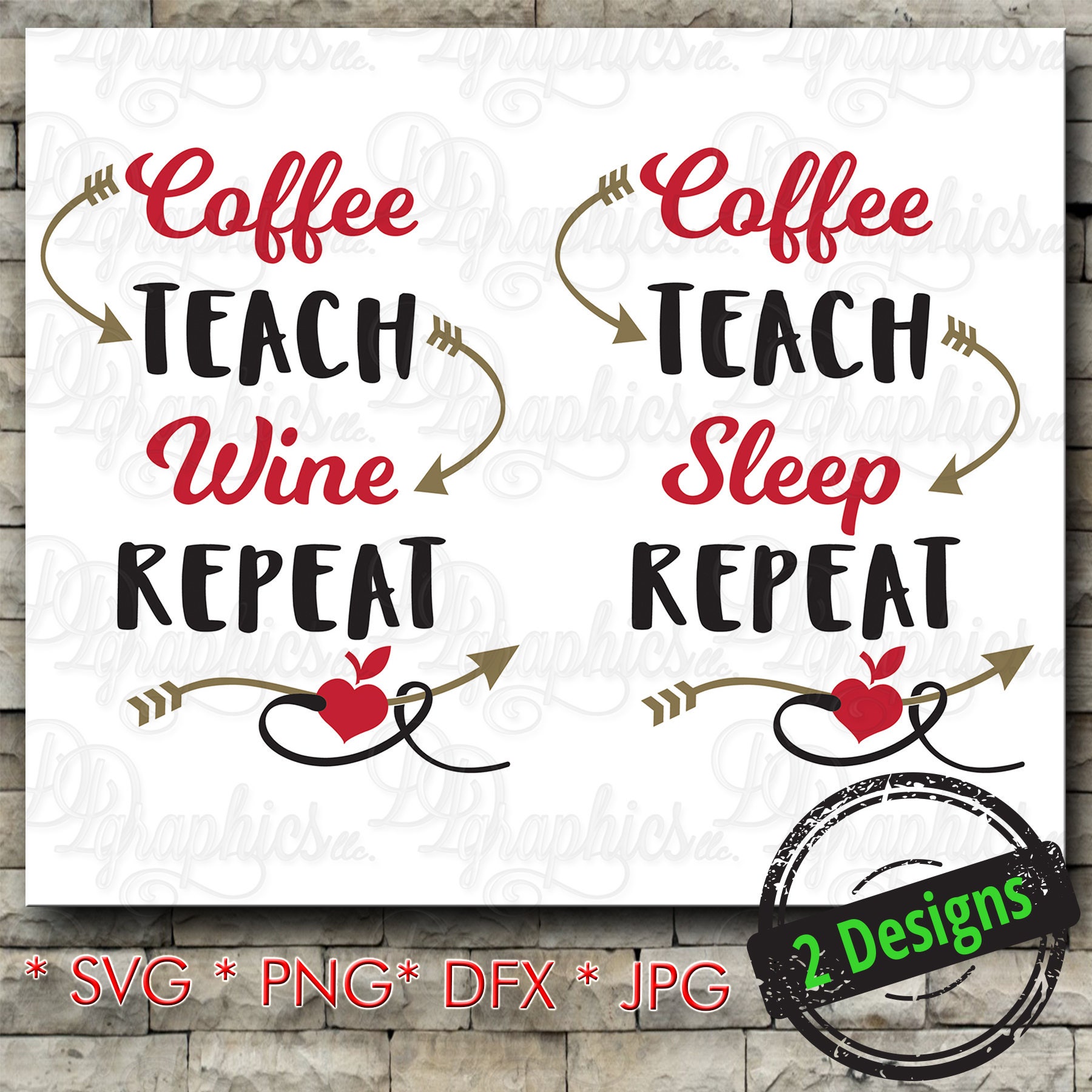 Download Coffee Teach Wine Repeat/ Coffee Teach Sleep Repeat/ SVG ...