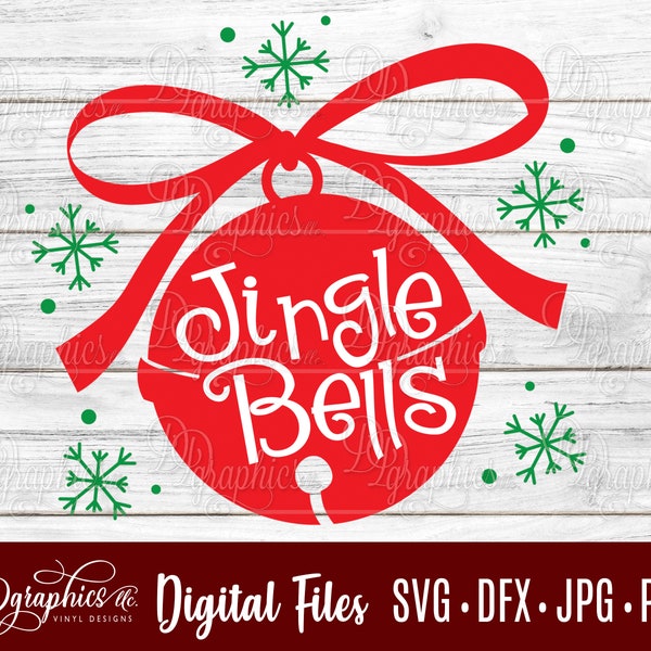 Jingle Bells SVG / Snowflakes SVG / Christmas SVG File / winter / holiday / Jpg Dxf Png / Digital Files / Silhouette Files/ Cricut Files