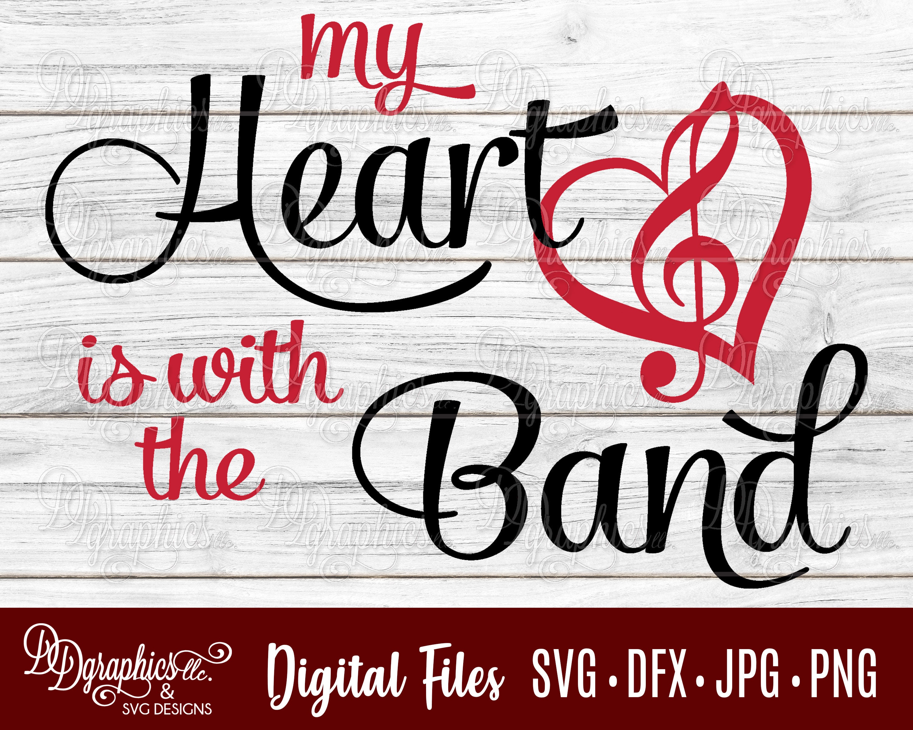 Heart is With the Band SVG / Band SVG / Marching Band / Jpg Etsy