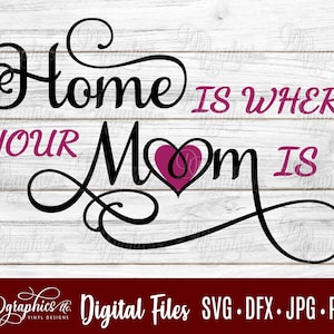 Zuhause ist, wo deine Mama SVG ist / Mama SVG / Muttertag /pg Dxf Png / Digitale Dateien / Liebe Mama / Silhouette Dateien / Cricut Dateien